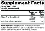 High Dose Vitamin D3 (6000 IU) 90 Tablets